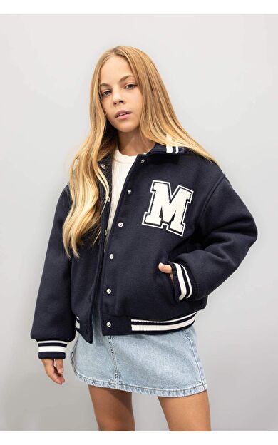 DeFacto Kız Çocuk Fermuarlı Yaka Mont