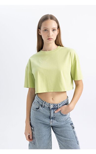 DeFacto DeFactoFit Coool Crop Kısa Kollu Tişört C5432AX24SMGN619