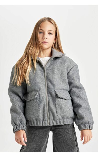 DeFacto Kız Çocuk Hakim Yaka Mont