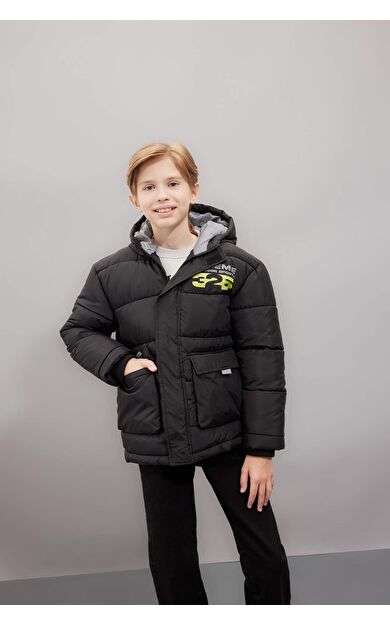 DeFacto Erkek Çocuk Su İtici Kapüşonlu Şişme Mont C5522A824AUBK27