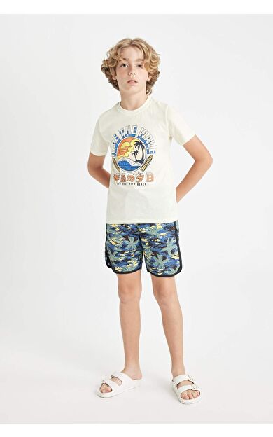 DeFactoFit Erkek Çocuk Desenli Deniz Şortu C5590A824HSIN120
