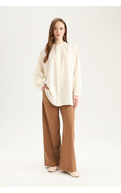 DeFacto Wide Leg Geniş Paça Esnek Belli Bağcıklı Basic Düz Pantolon C5628AX25SPBN302