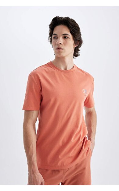 DeFactoFit Regular Fit Bisiklet Yaka Baskılı Kısa Kollu Tişört C5650AX24HSOG187