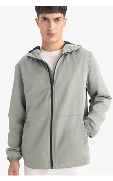 DeFacto Su İtici Slim Fit Dar Kesim Kapüşonlu Fermuarlı Mont C5821AX25AUKH397