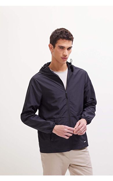 DeFacto Su İtici Çift Taraflı Slim Fit Dar Kesim Kapüşonlu Fermuarlı Mont