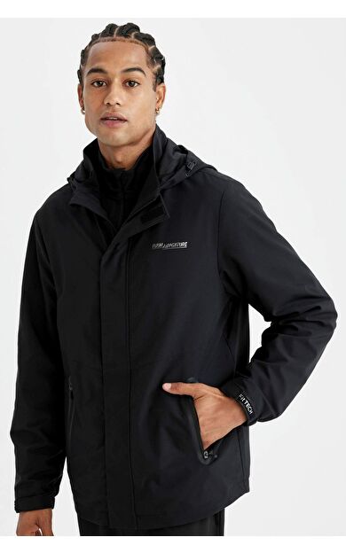 DeFacto DeFactoFit Su İtici Regular Fit Kapüşonlu Mont C6047AX24AUBK81