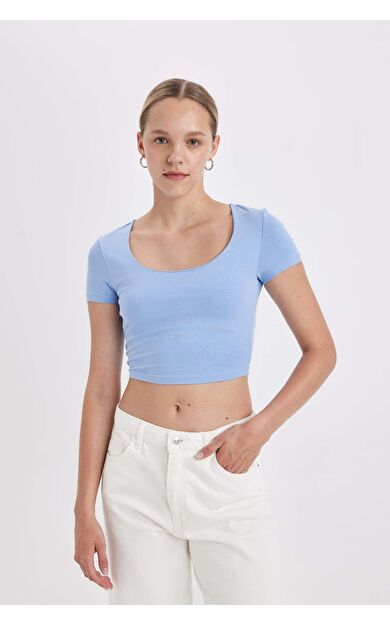 DeFactoFit Fitted U Yaka Kısa Kollu Tişört C6102AX24SMBE553