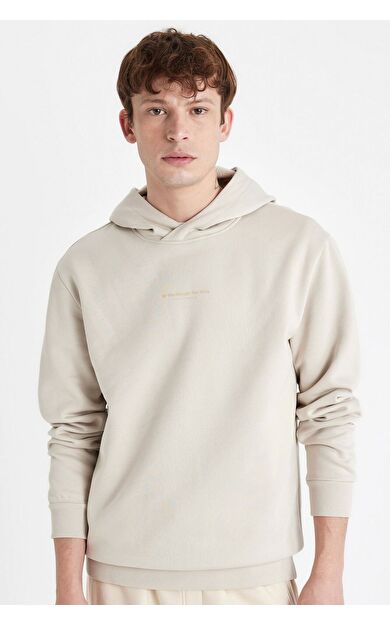 DeFacto DeFactoFit Regular Fit Kapüşonlu Baskılı Sweatshirt C6131AX24AUBG766