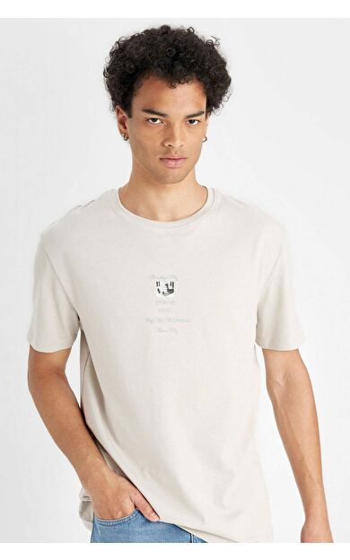 DeFactoFit Regular Fit Bisiklet Yaka Baskılı Kısa Kollu Tişört C6141AX24AUBG766