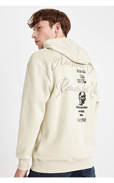 DeFacto Boxy Fit Kapüşonlu Baskılı Sweatshirt C6148AX24AUBG796