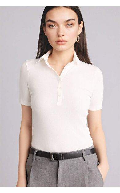 DeFacto Slım Fıt Polo Yaka Fitilli Kaşkorse Tişört