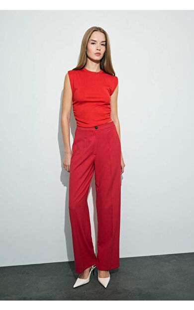 DeFacto Wide Leg Yüksek Bel Standart Boy Pantolon C6402AX24AURD54