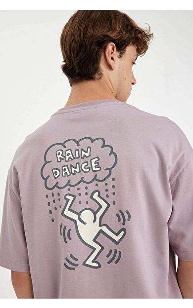 DeFacto Keith Haring Boxy Fit Bisiklet Yaka Kısa Kollu Tişört