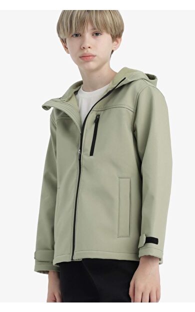 Erkek Çocuk Su İtici Kapüşonlu Polar Astarlı Yağmurluk