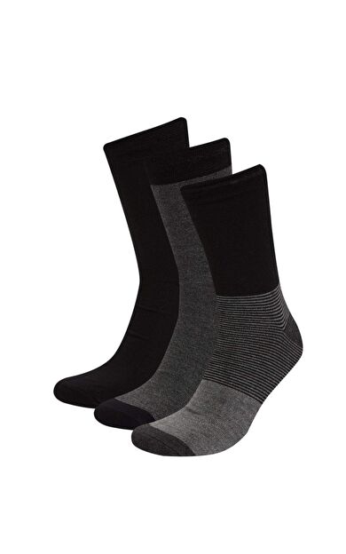 DeFacto Erkek Dikişsiz 3'lü Bambu Uzun Çorap C6681AXNSBK27