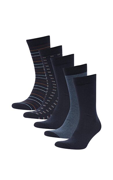 Erkek 5'li Pamuklu Uzun Çorap