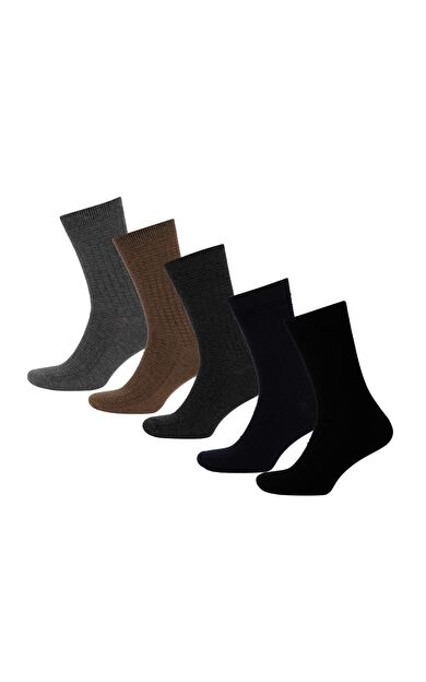 DeFacto Erkek Rahat Lastikli 5'li Pamuklu Uzun Çorap C6712AXNSKR1