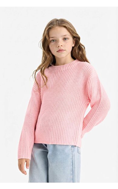 Kız Çocuk Standart Fit Bisiklet Yaka Triko Kazak C6909A825AUPN637