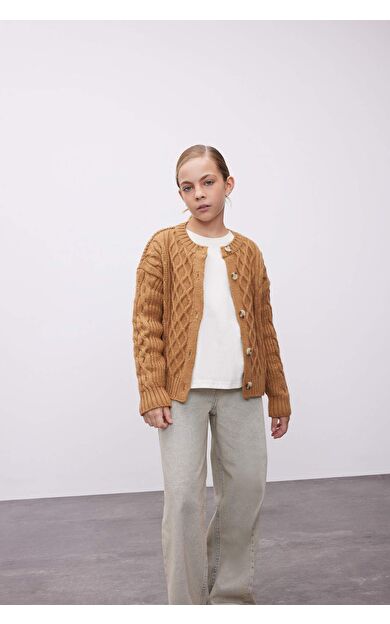 DeFactoFit Kız Çocuk Bisiklet Yaka Hırka C6937A824AUBG588