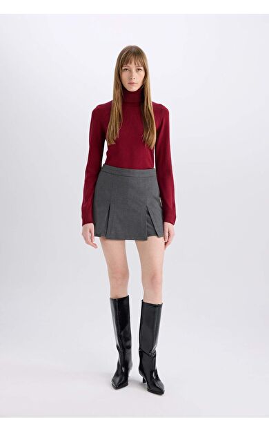 DeFacto Yüksek Bel Pileli Casual Klasik Şort Etek