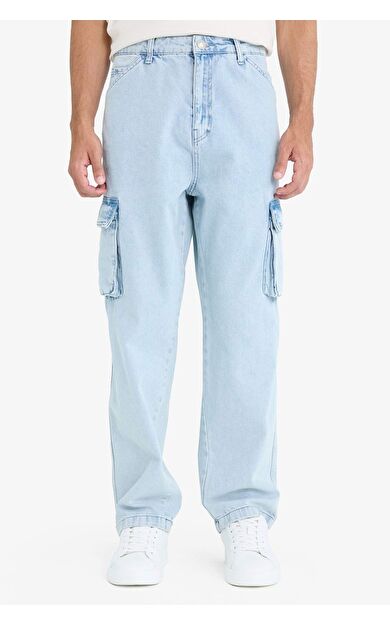 DeFacto Baggy Fit Geniş Kalıp Normal Bel Geniş Paça Jean Pantolon C7376AX24AUNM39