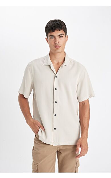 DeFacto Relax Fit Polo Yaka Pamuklu Kısa Kollu Gömlek C7394AX24SMER37