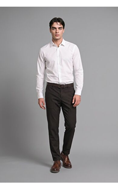 DeFacto Tailored Fit Düz Paça Her Yöne Esneyen Yumuşak Tuşe Cepli Pantolon