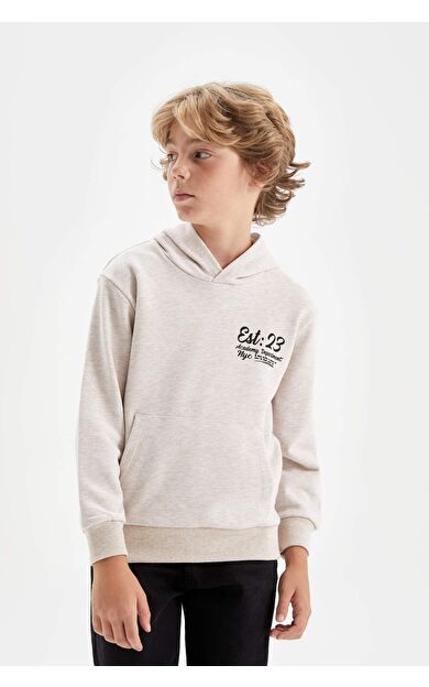 DeFactoFit Erkek Çocuk Regular Fit Kapüşonlu Sweatshirt C7557A824AUBG277