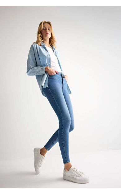 DeFacto Skinny Fit Yüksek Bel Bilek Boy Jean Pantolon C7611AX24WNNM28