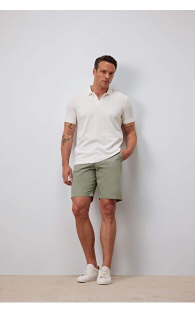 DeFacto %100 Pamuk Regular Fit Gabardin Bermuda Şort C7684AX25SPGN931