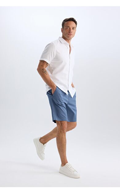 DeFacto %100 Pamuk Regular Fit Gabardin Bermuda Şort C7684AX25SPIN257