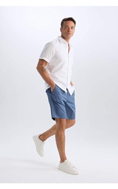 DeFacto %100 Pamuk Regular Fit Gabardin Bermuda Şort C7684AX25SPIN257