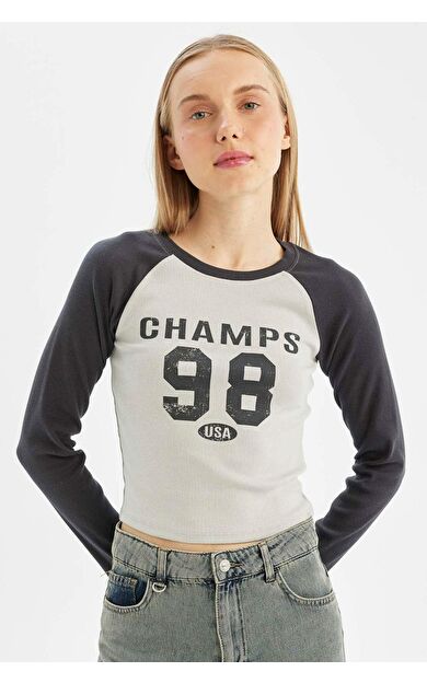 Coool Fitted Fitilli Kaşkorse Uzun Kollu Tişört C7926AX24AUAR191