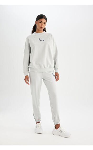 DeFacto DeFactoFit NBA Los Angeles Lakers Oversize Fit Çift Cepli Standart Boy Jogger Eşofman Altı
