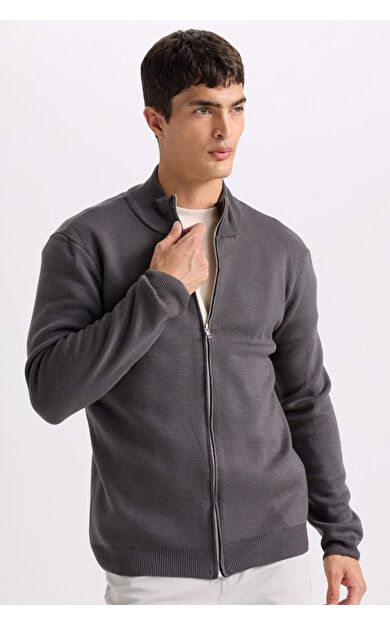 DeFacto Standart Fit Balıkçı Yaka Triko Hırka C8158AX24AUGR308