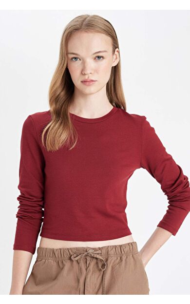 DeFacto DeFactoFit Coool Fitted Ribana Uzun Kollu Tişört C8190AX24AUBR477