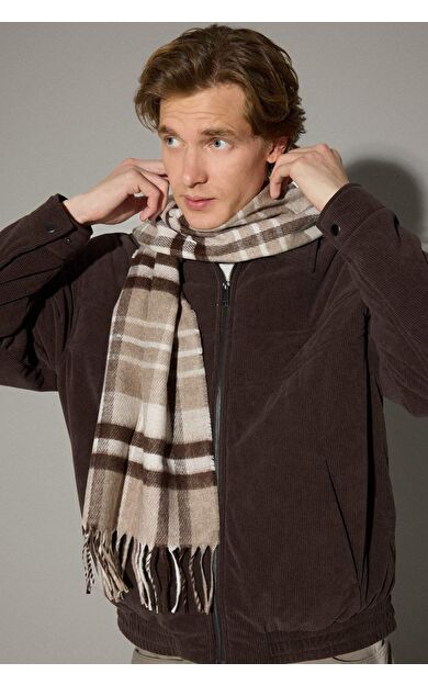 Erkek Kareli Dokuma Atkı C8268AX25WNBN287