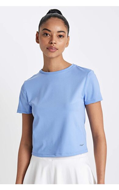 DeFactoFit Slim Fit Bisiklet Yaka Arma Baskılı Sporcu Kısa Kollu Tişört