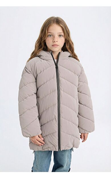 DeFacto Kız Çocuk Su İtici Kapüşonlu Parka C8520A824AUGR304