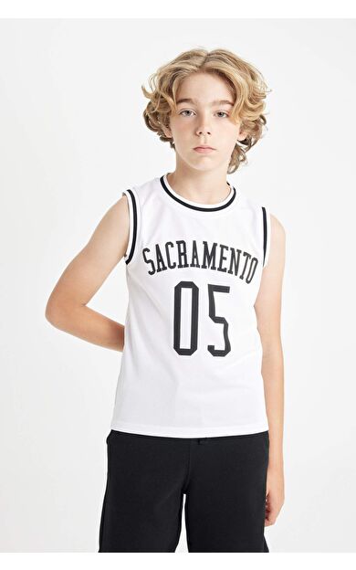 DeFactoFit Erkek Çocuk Bisiklet Yaka Baskılı Atlet C8592A8NSWT34