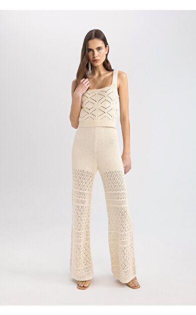 DeFacto Wide Leg Kroşe Astarlı Pantolon
