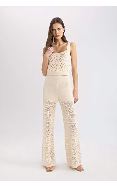 DeFacto Wide Leg Kroşe Astarlı Pantolon
