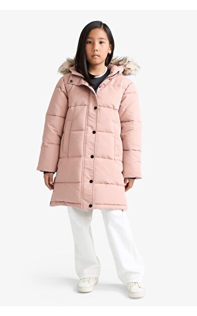 Kız Çocuk Kapüşonlu Parka