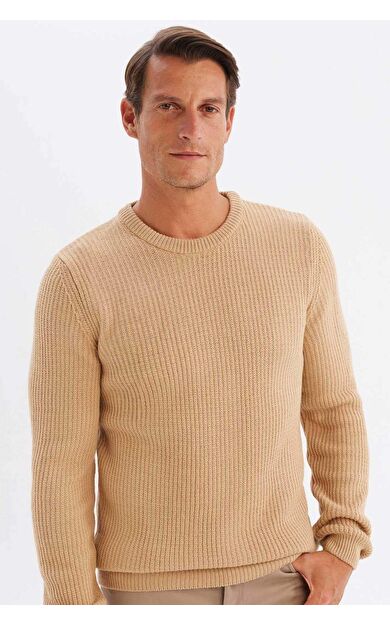 DeFactoFit Standart Fit Bisiklet Yaka Selanik Kumaş Kazak C8814AX24WNBG155