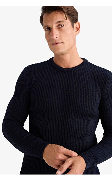 DeFacto Standart Fit Bisiklet Yaka Triko Kazak C8814AX24WNNV207