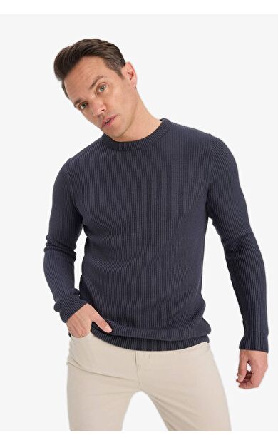 DeFacto Standart Fit Bisiklet Yaka Triko Kazak C8814AX25WNAR184