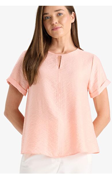 DeFacto Regular Fit Yuvarlak Yaka Kısa Kollu Bluz