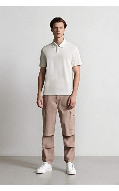 DeFacto Kadife Pantolon Wide Leg Kargo Cepli Düz Paça