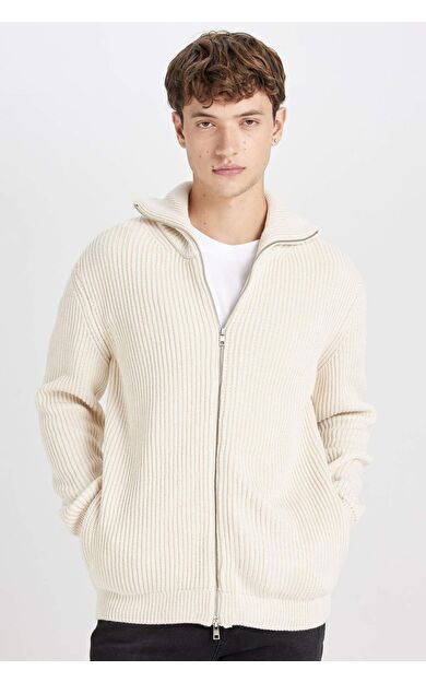 DeFacto Standart Fit Balıkçı Yaka Hırka C9014AX24AUER100