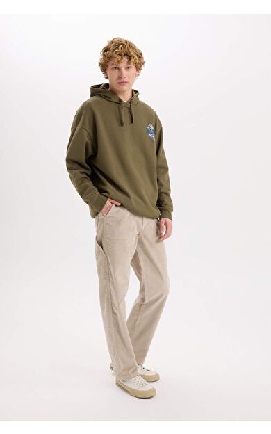 DeFacto Kadife Pantolon Wide Leg Cepli Düz Paça